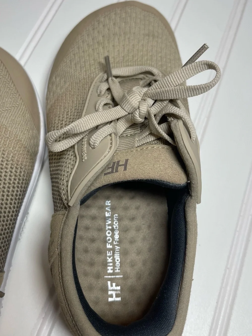 Hike Footwear HF Stride Barefoot Sneakers in a versatile beige/taupe colorway.
